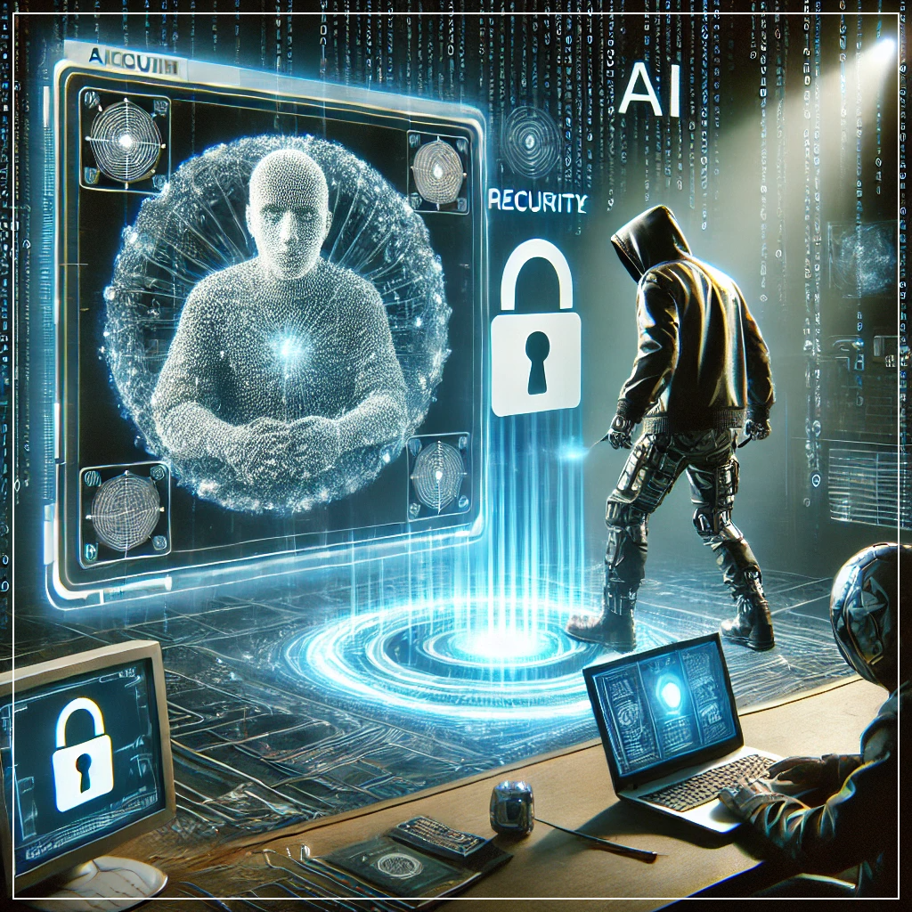 AI 시스템을 해킹하려는 사이버 공격자의 모습