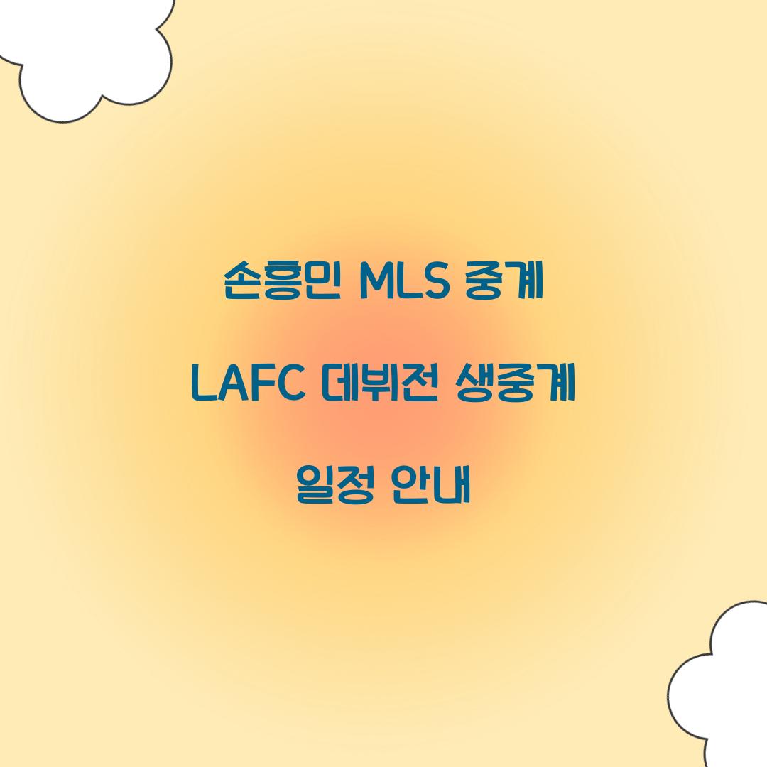 손흥민 MLS 중계