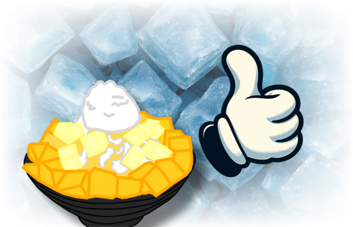 얼음배경의-망고빙수