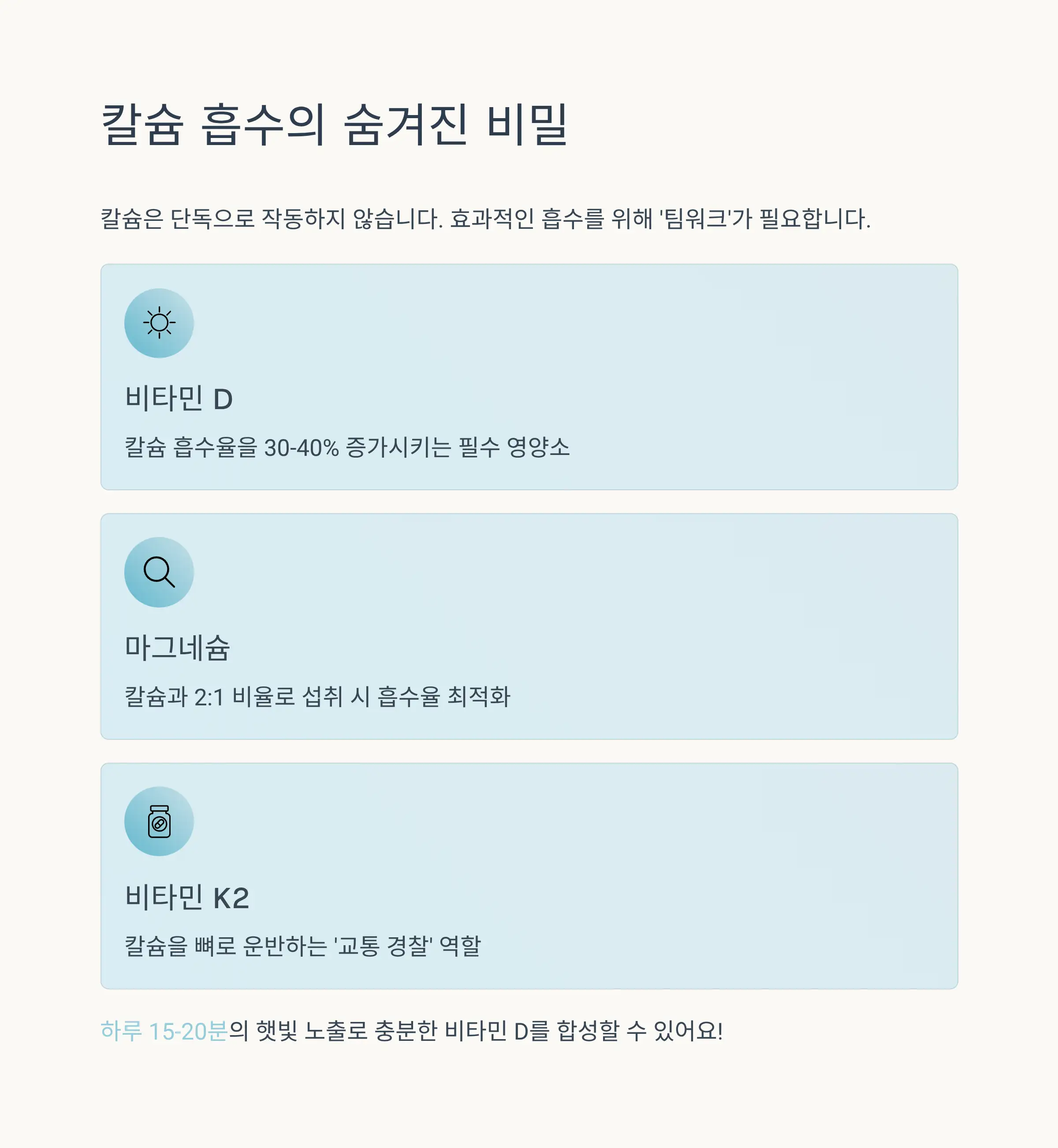 칼슘 흡수를 돕는 필수 영양소
