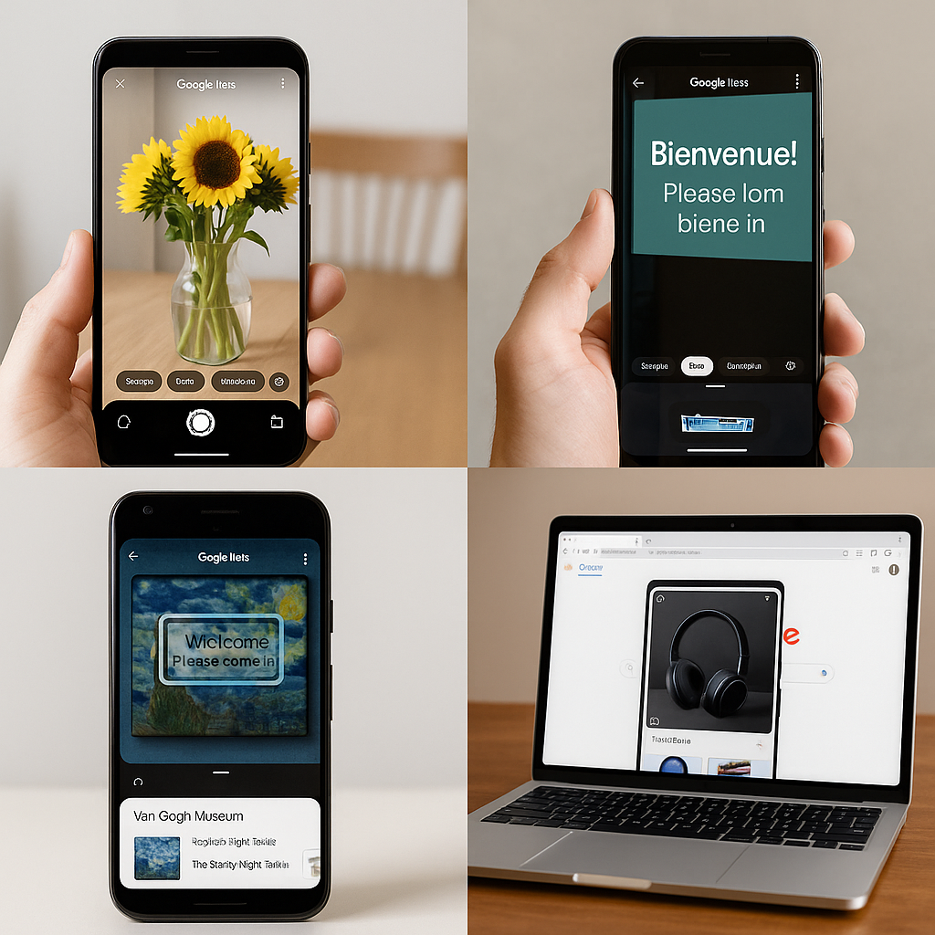 구글 렌즈 개요와 주요 기능 이미지 콜라주