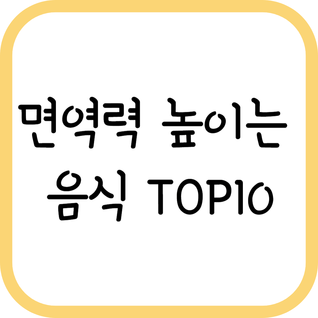 요즘 꼭 챙겨 먹어야 할 면역력 높이는 음식 10가지