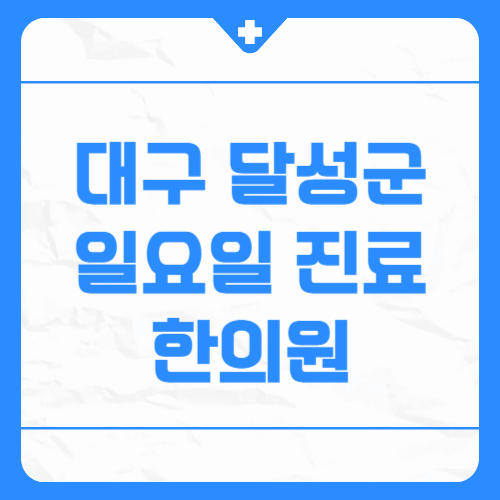 대구 달성군 일요일 진료 한의원