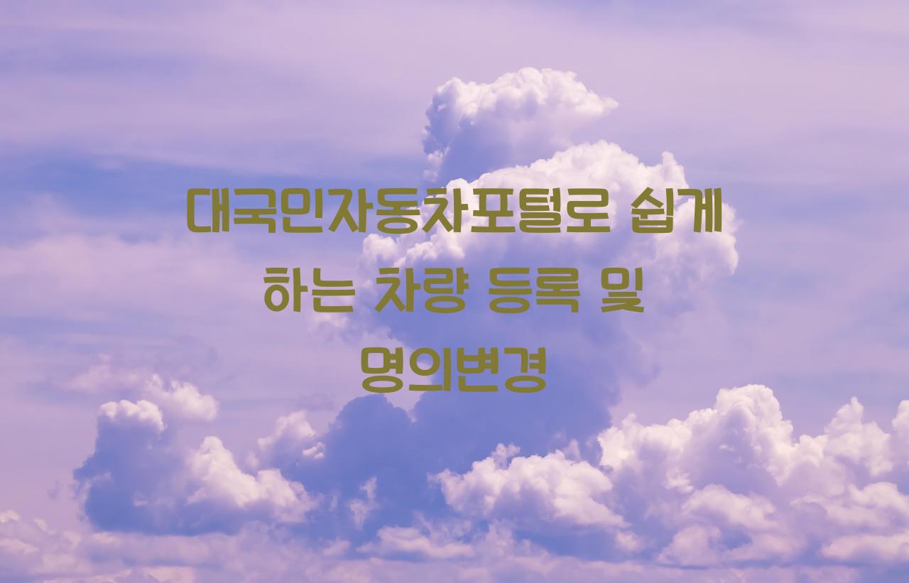 대국민자동차포털