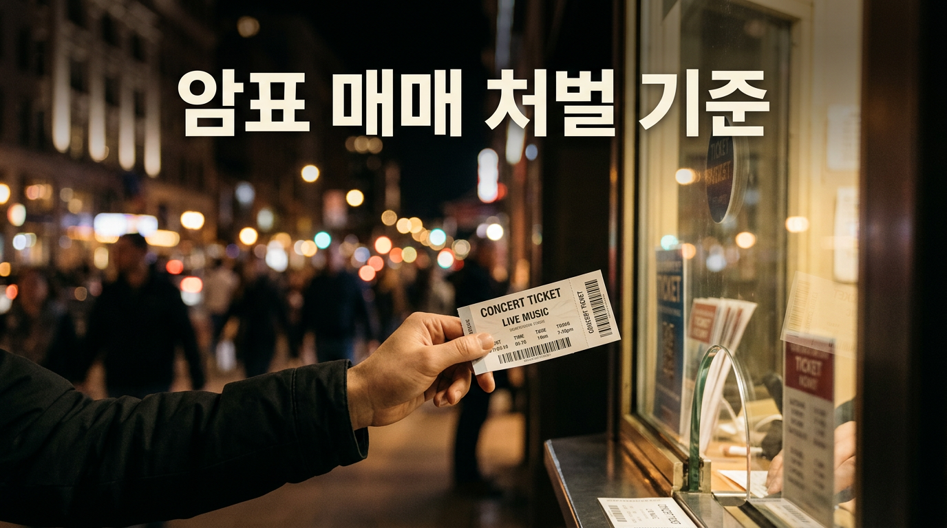 암표 매매 처벌 기준을 보여주는 티켓 사진