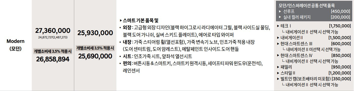 코나 하이브리드 모던