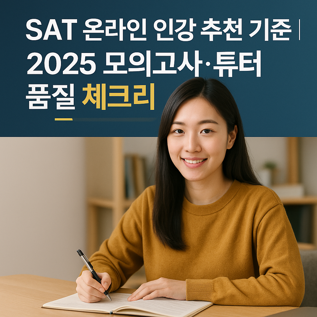 SAT 온라인 인강 추천 기준 | 2025 모의고사·튜터 품질 체크리스트