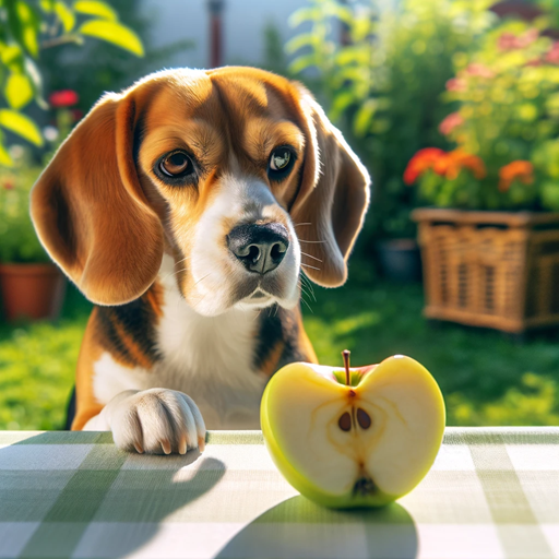 비글과 사과