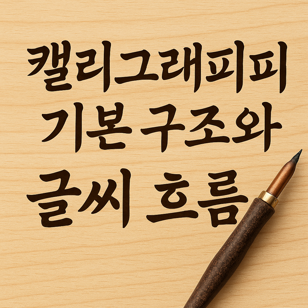 캘리그래피 기본 구조와 글씨 흐름