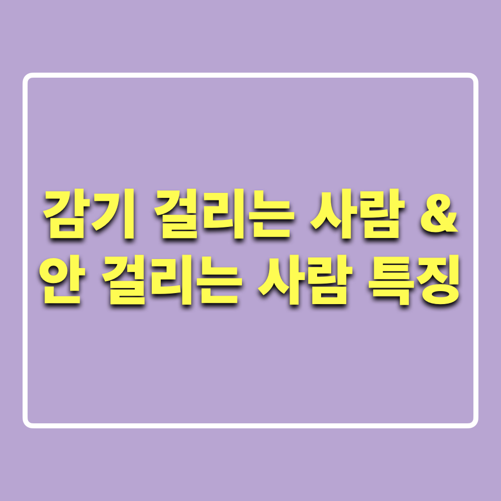 감기잘걸리는사람_안걸리는사람_생활습관