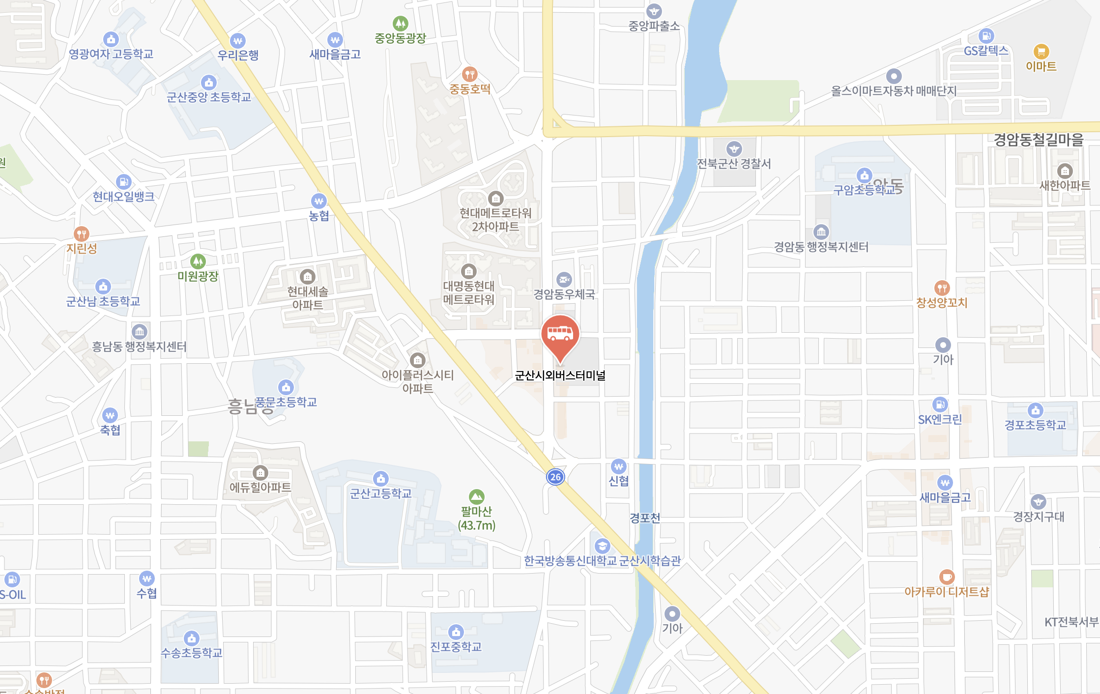 군산시외버스터미널 시간표 및 예매방법