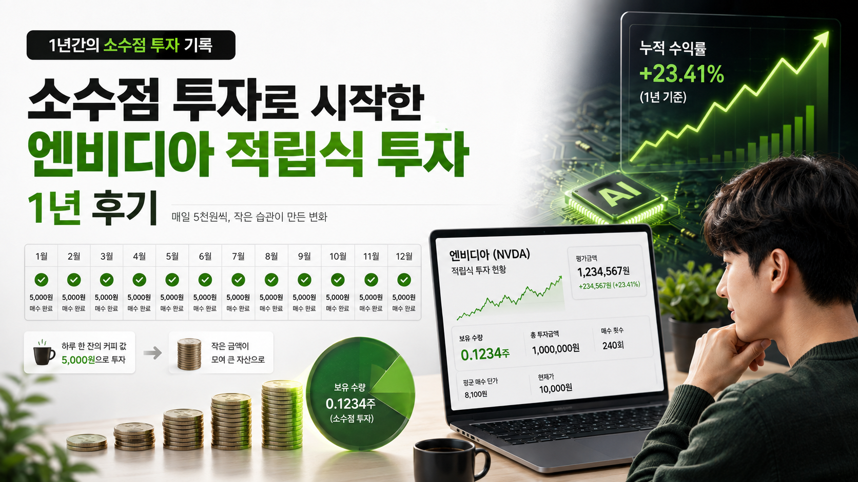엔비디아 소수점 적립식 투자 1년 후기
