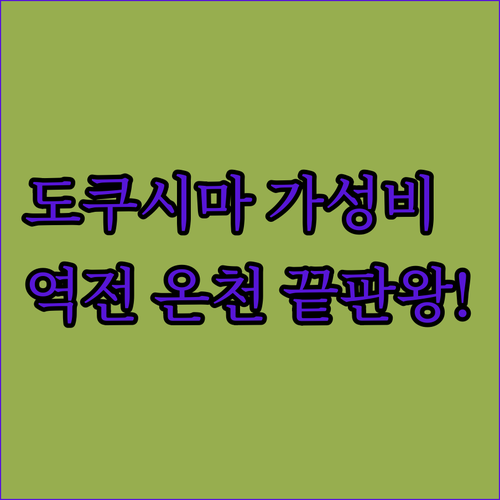 일본 도쿠시마 여행 숙소 추천 역세권..