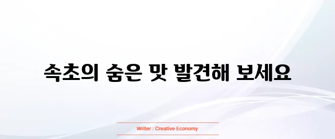 속초 맛집 베스트10