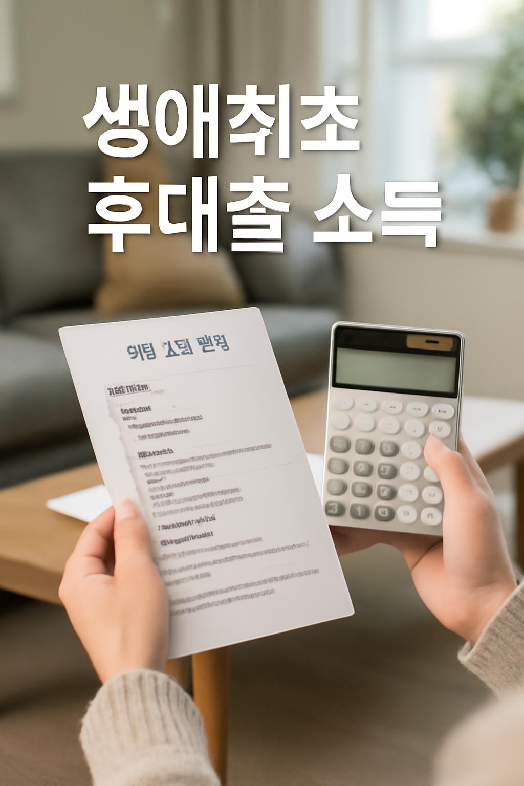 생애최초 후대출 소득