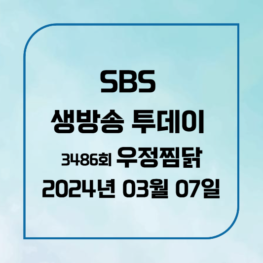 SBS 생방송투데이 우정찜닭