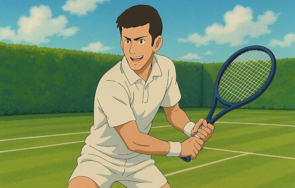 조코비치, 백핸드 안정성 높이는 비결 5가지로 익힌 백핸드 스트로크 치는 그림