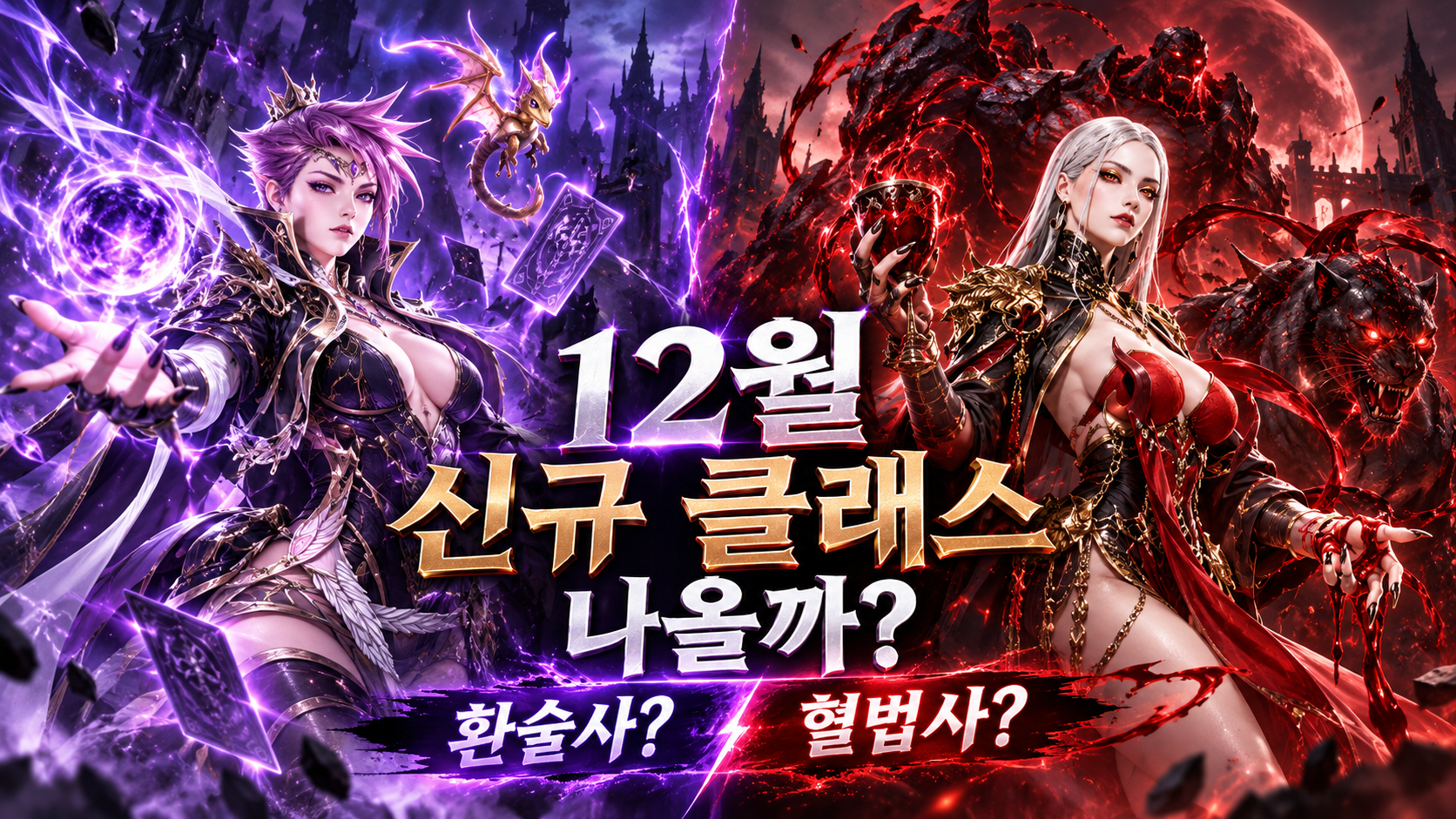 리니지M 12월 신규 클래스 가능성과 환술사·혈법사 같은 새로운 클래스 후보를 상상한 대표 이미지