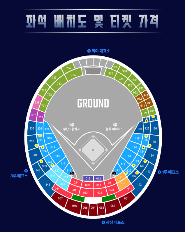 사직야구장 좌석별 가격표와 입장료