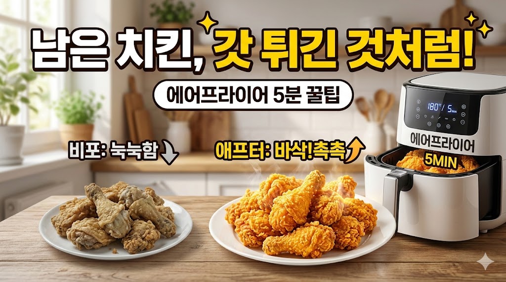 남은 치킨 데우기