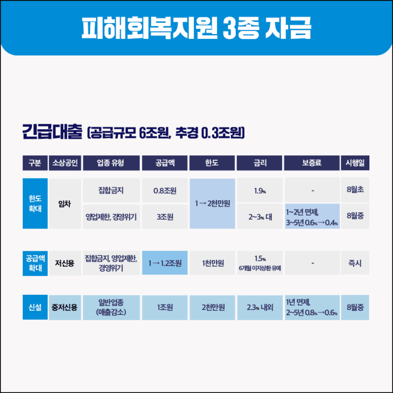 세 번째 지원 - 긴급대출지원