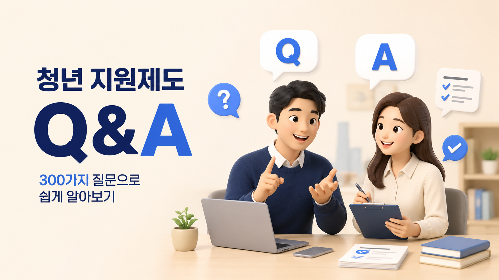 청년 지원제도 Q&amp;A 300 가지 질문과 답변으로 쉽게 알아보자는 글입니다~. 보물 창고에요.
