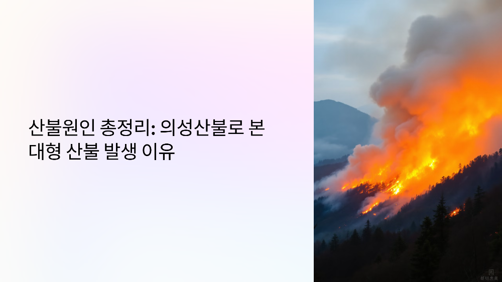 산불원인 총정리! 의성산불로 본 대형 산불 발생 이유