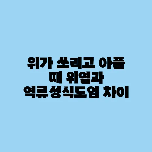 위가 쓰리고 아플 때 위염과 역류성식도염 차이