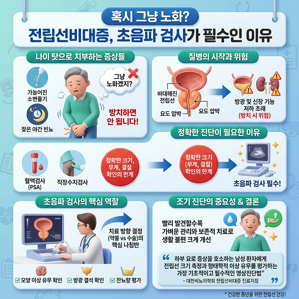 단순 노화일까? 전립선비대증 초음파가 필수적인 이유