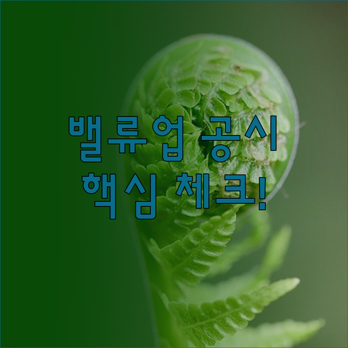 저평가 해소를 위한 밸류업 공시 체크..