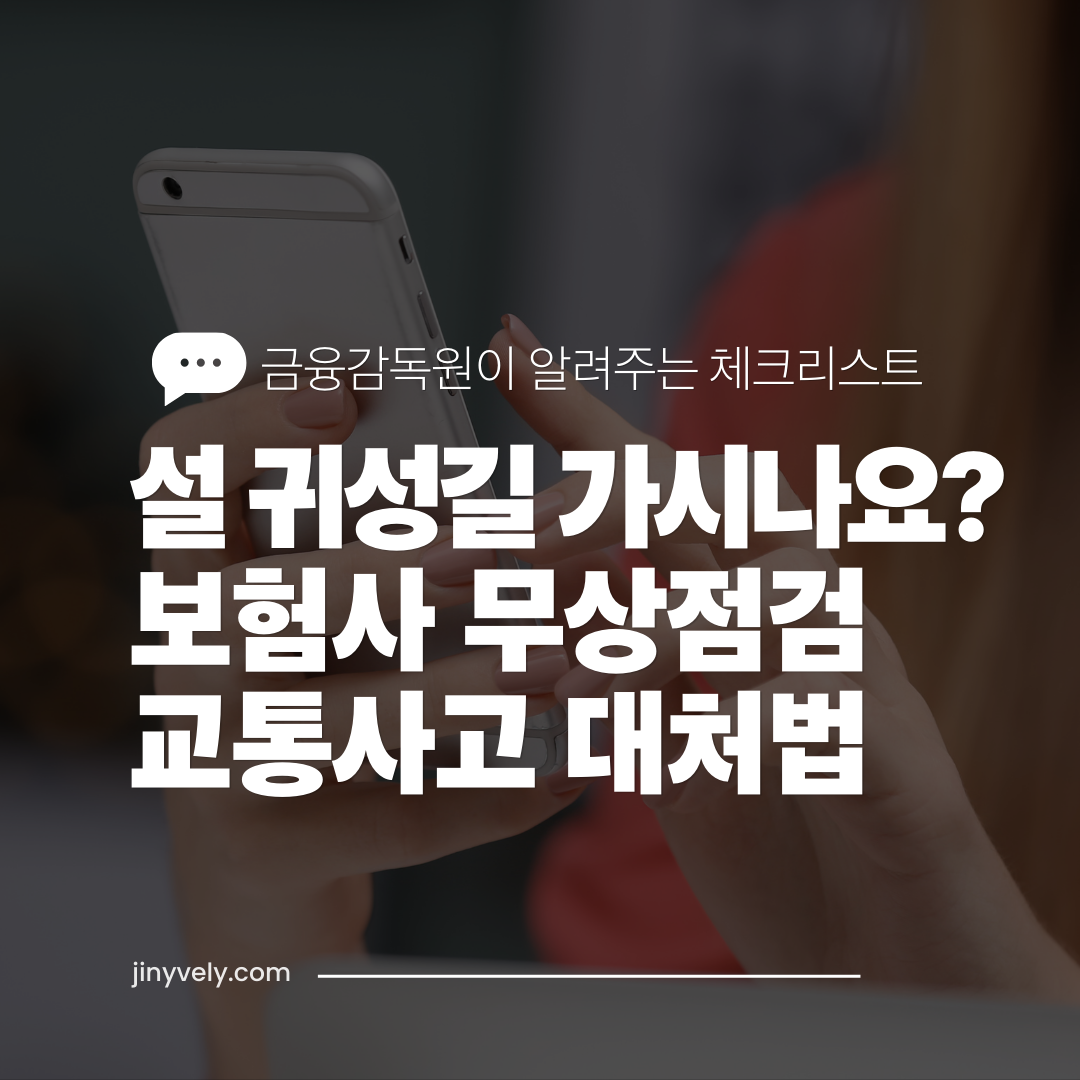 금융감독원이 알려주는 체크리스트 설 귀성길 가시나요 보험사 무상점검 리스트 교통사고 대처법