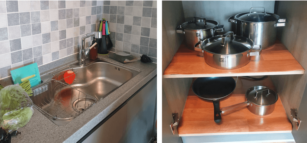 싱크대-및-냄비들