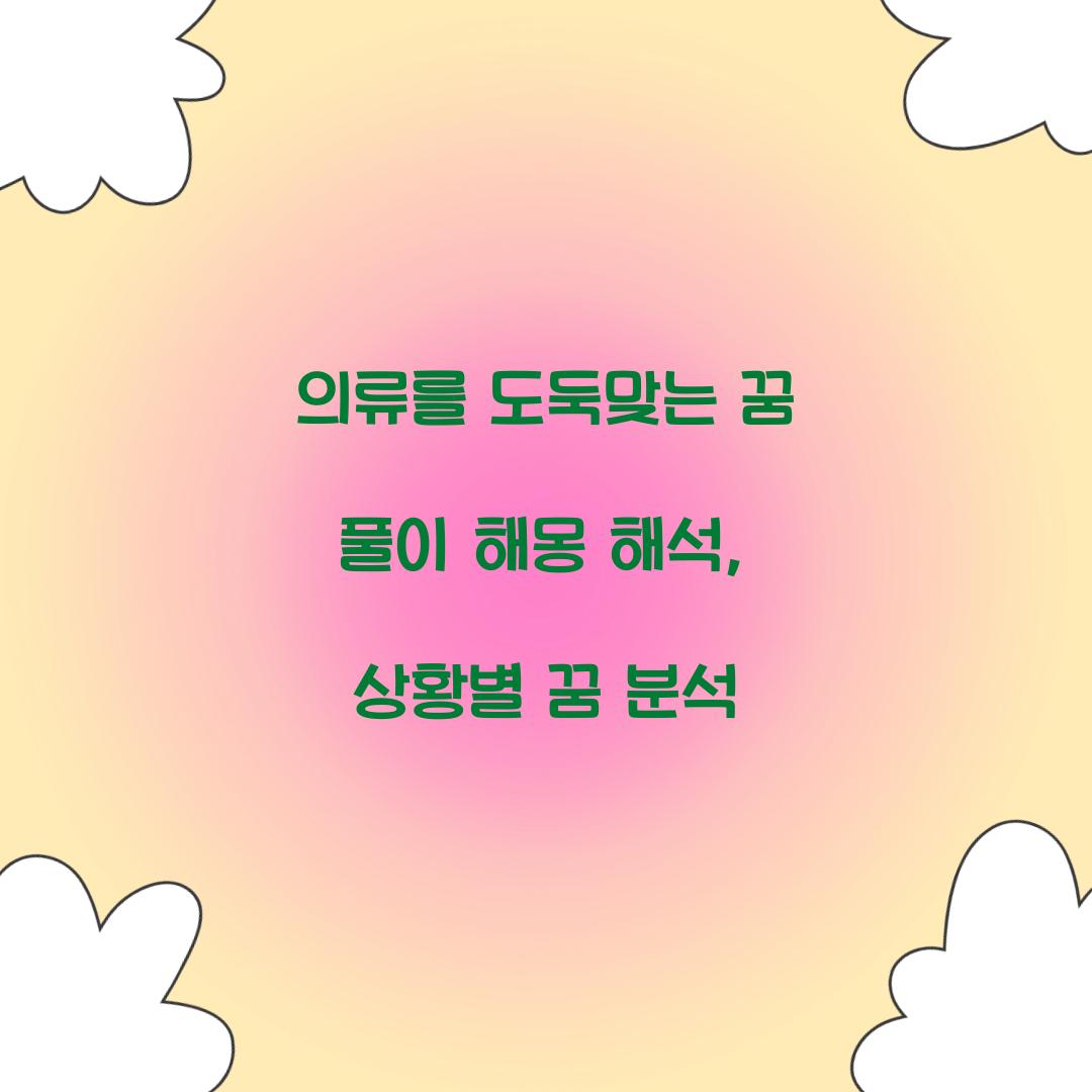 의류를 도둑맞는 꿈 풀이 해몽 해석