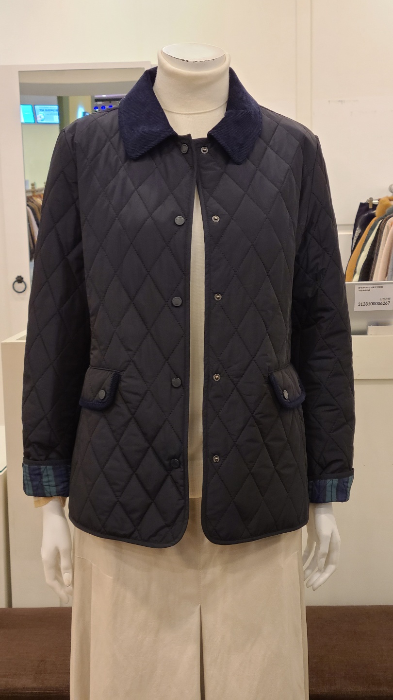 기비 블룸스버리 코듀로이 카라 퀼팅 점퍼 B2AM5V5