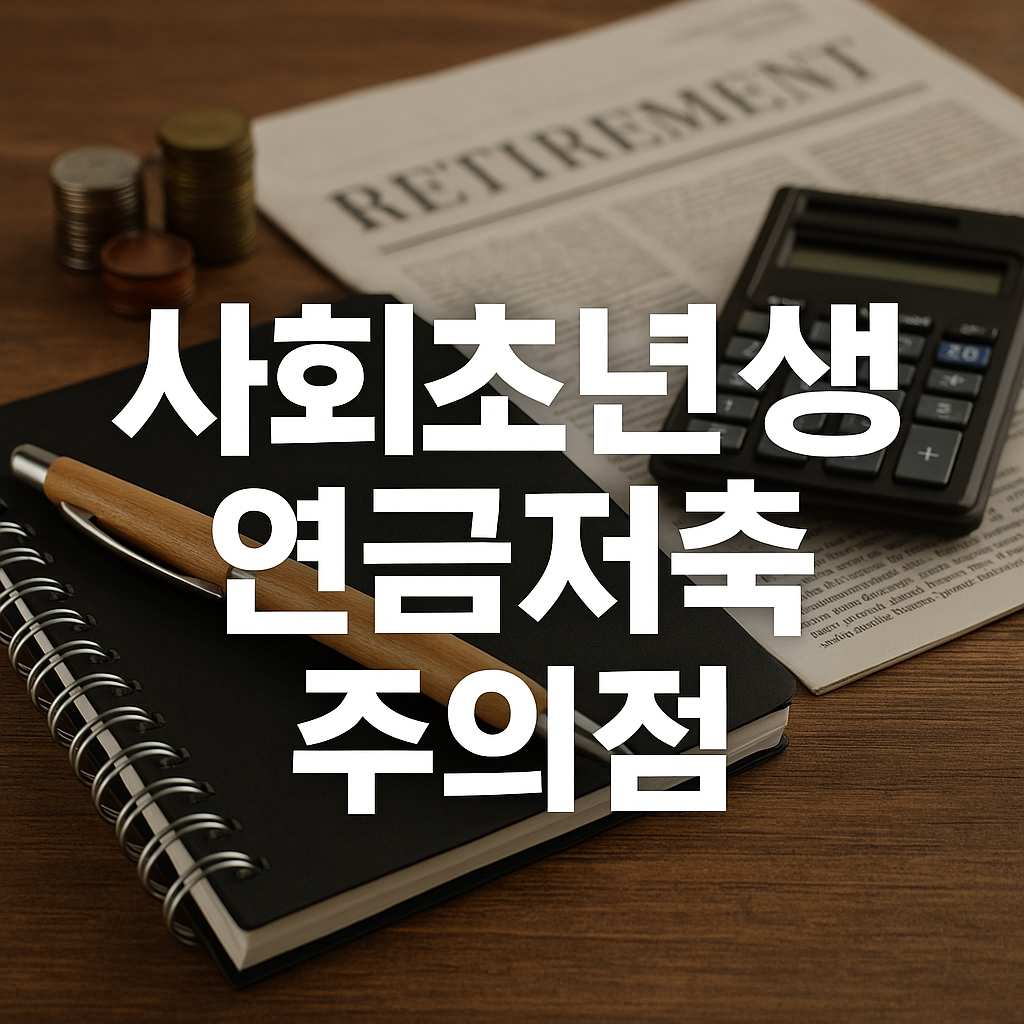 사회초년생 연금저축펀드 가입 시 주의할 점 5가지