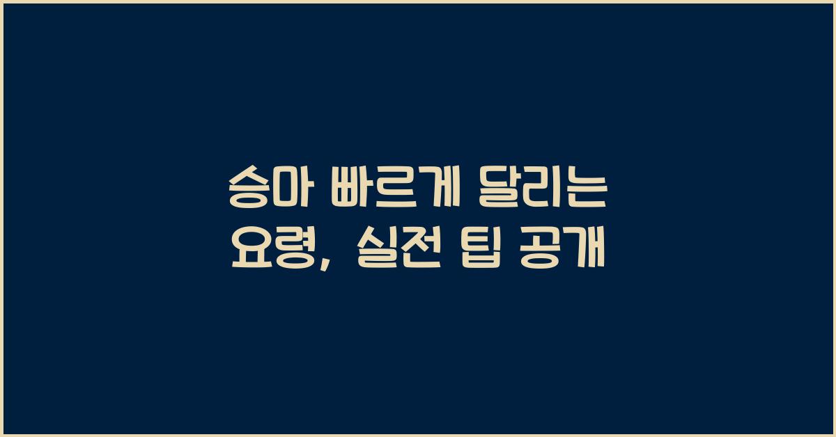 승마 빠르게 달리는 요령