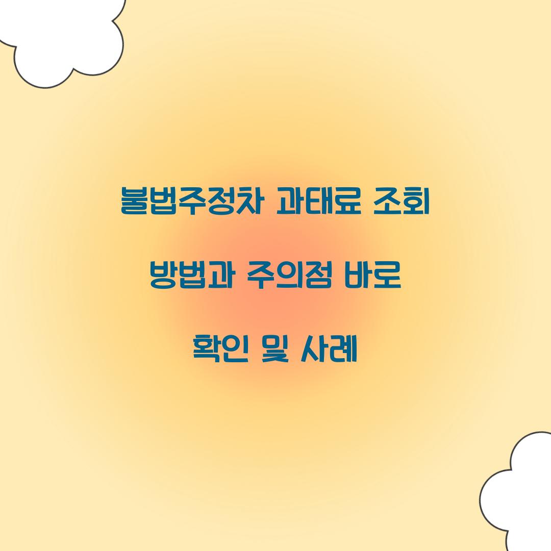 불법주정차 과태료 조회