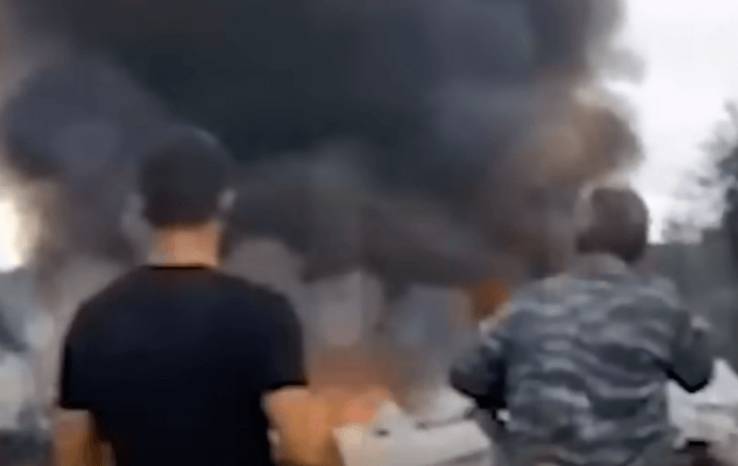 프리고진이 탑승한 비행기가 추락한 현장