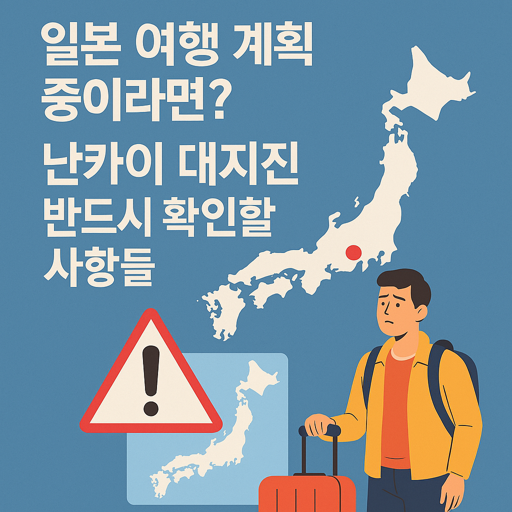 일본 여행 계획과 난카이 대지진 체크리스트 시각 안내
