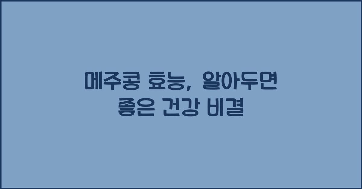 메주콩 효능