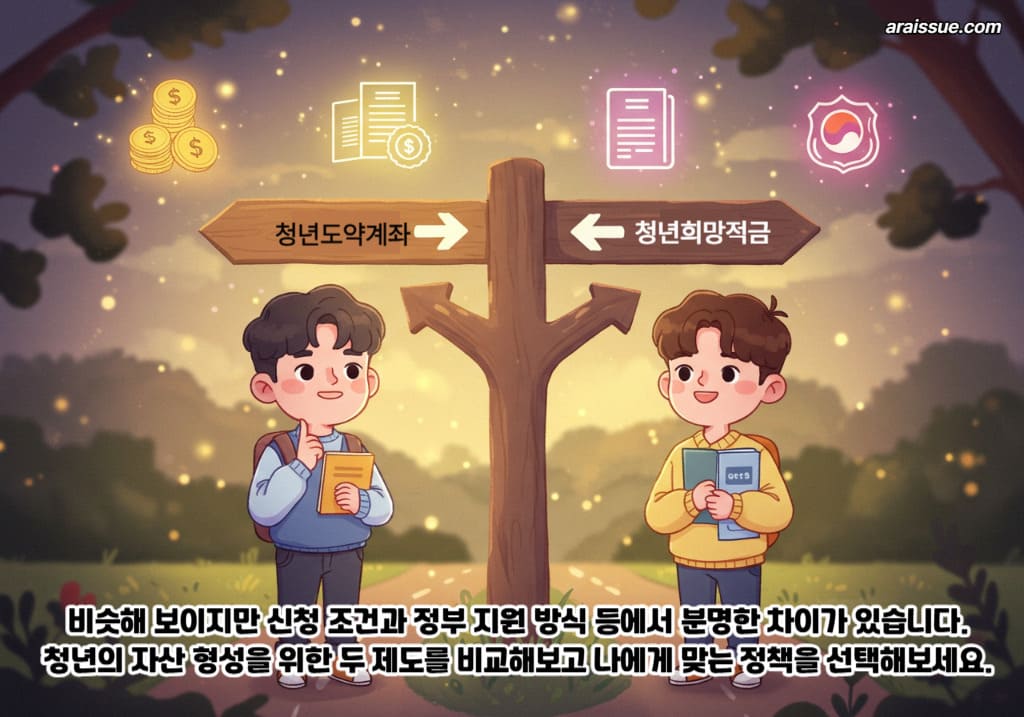 비슷해 보이지만 신청 조건과 정부 지원 방식 등에서 분명한 차이가 있습니다. 청년의 자산 형성을 위한 두 제도를 비교해보고 나에게 맞는 정책을 선택해보세요.