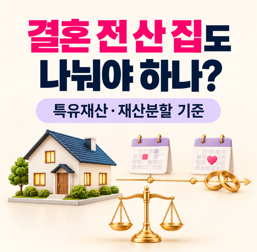 결혼 전 산 집도 이혼하면 나눠야 하나?｜특유재산&middot;재산분할 기준 총정리