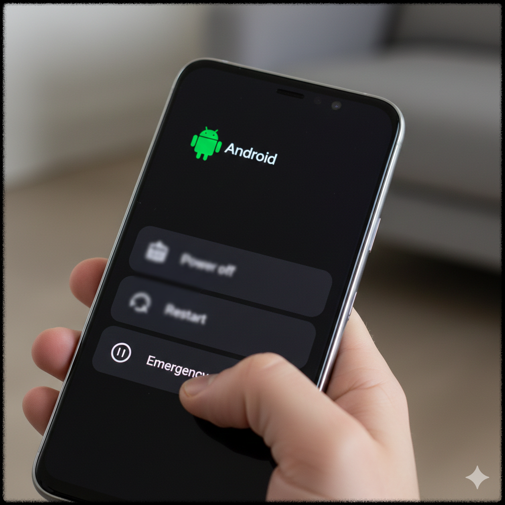 안드로이드 스마트폰 전원 메뉴 화면