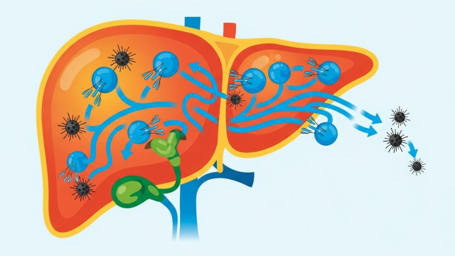 과음으로 증가한 산화 스트레스를 표현한 일러스트