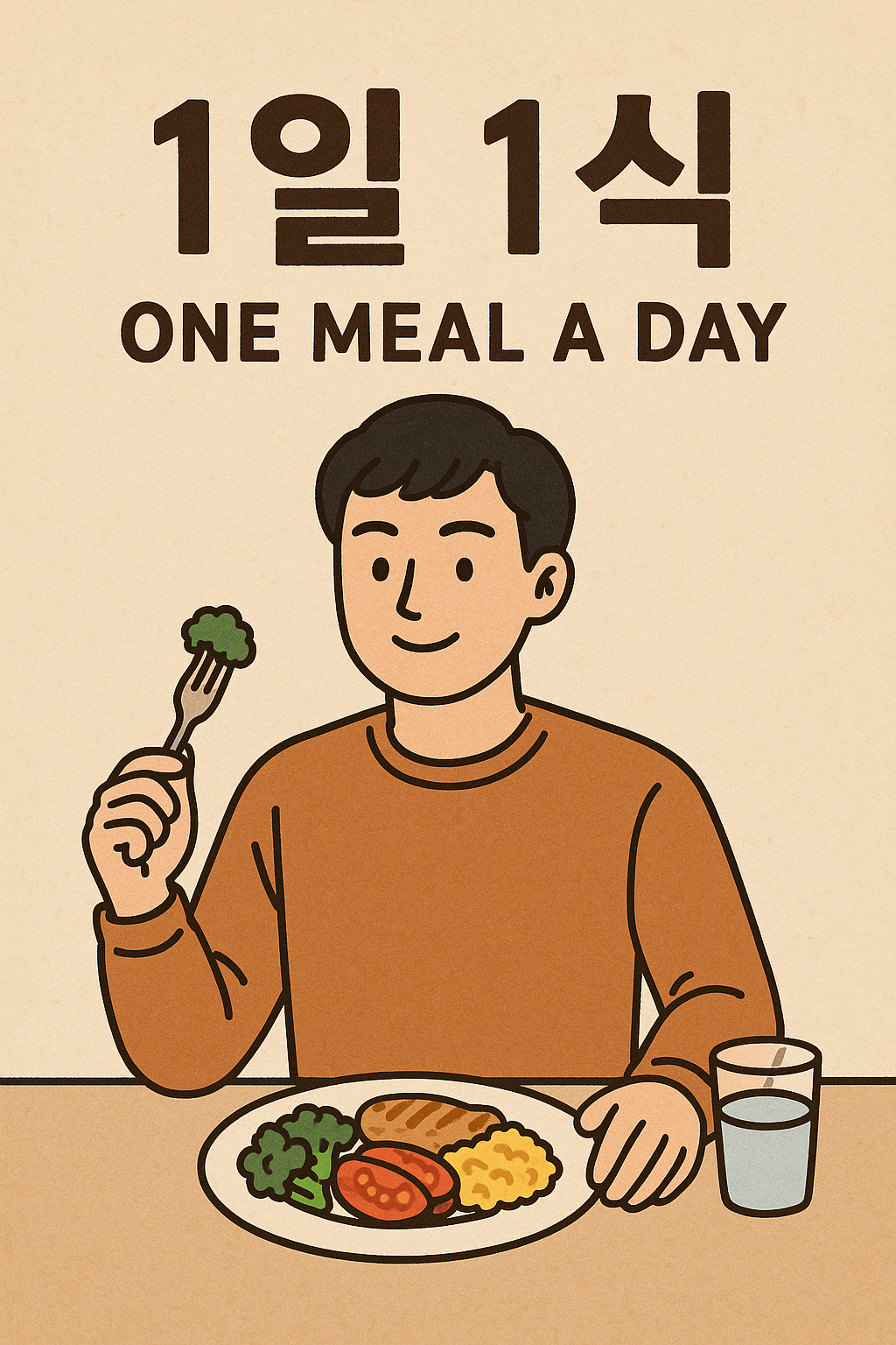 하루 한끼 먹는 남자의 모습