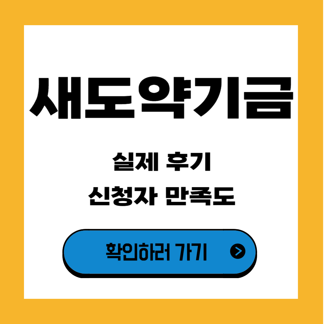 새도약기금 - 실제 후기,신청자 만족도 분석
