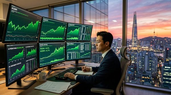Investor looking at trading screens