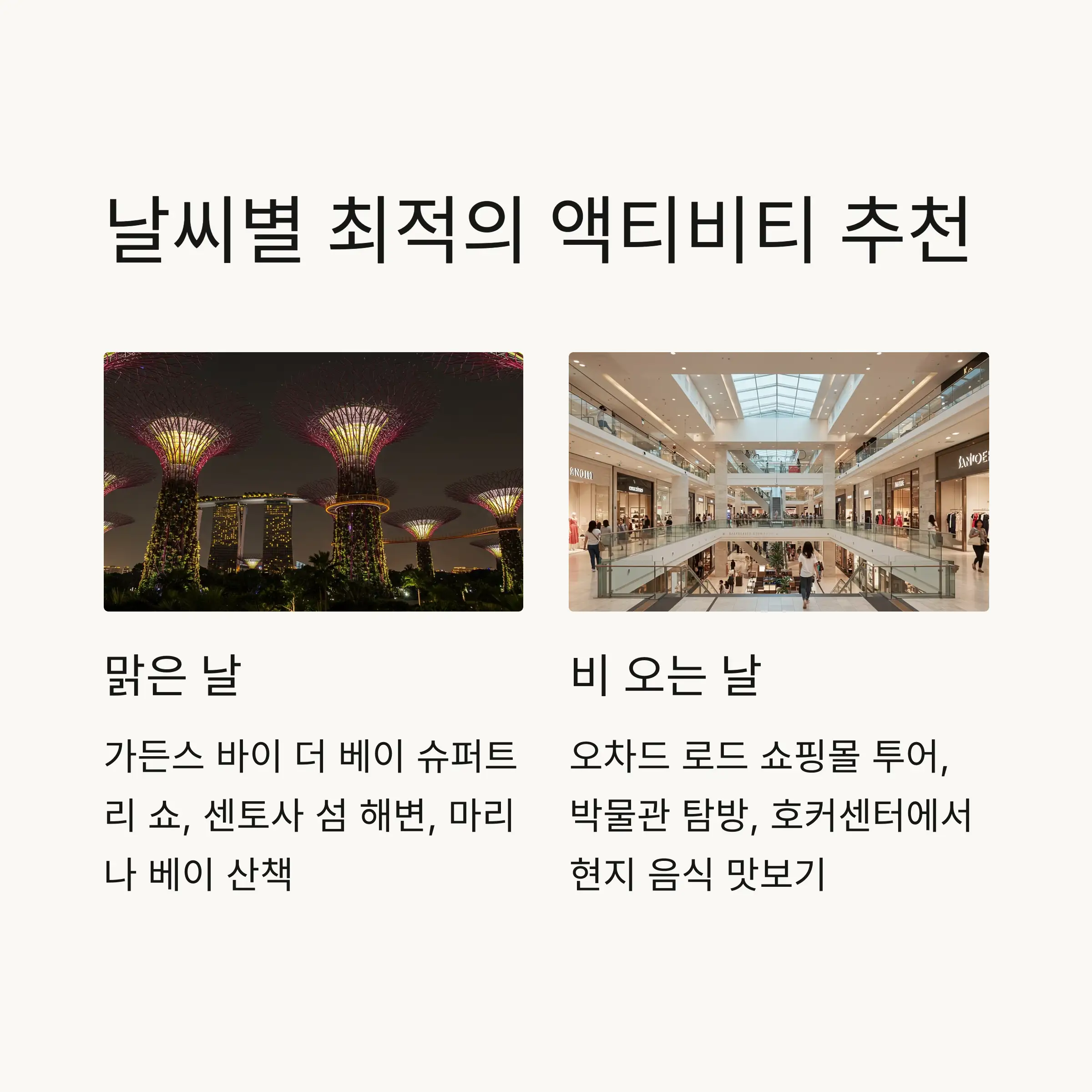 🏖️ 날씨별 추천 액티비티