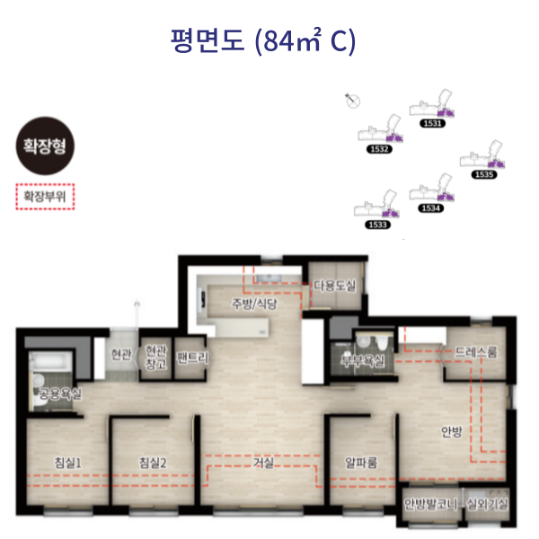 평택 고덕 예미지 평면도 84C
