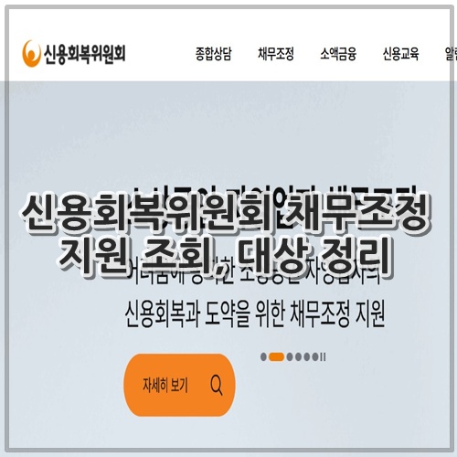 신용회복위원회 채무조정 지원 조회, 대상 정리
